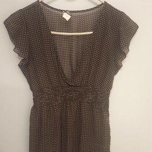 Teenie Weenie Sheer Polka Dot Flutter Sleeve Top